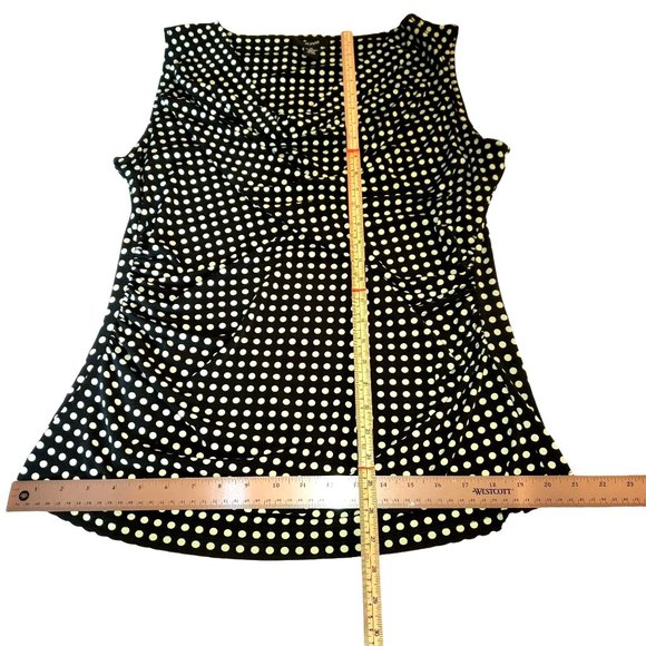 Alfani Tank Top Black with Green Polka Dots - Picture 10 of 11